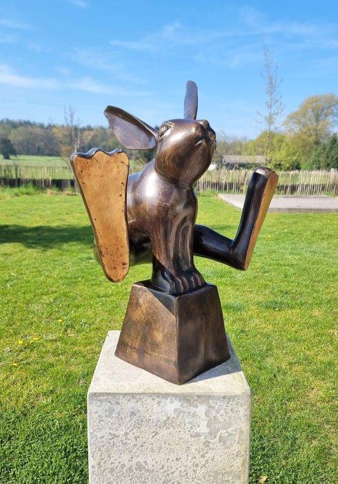 Sculpture, Jumping Hare - 52 cm - Bronze, Antiek en Kunst, Curiosa en Brocante