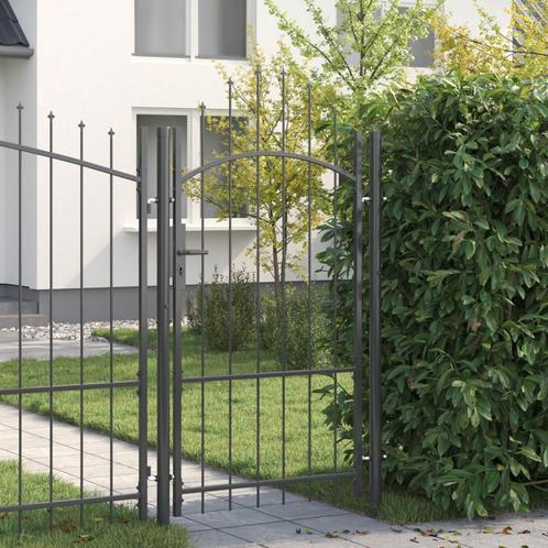vidaXL Tuinpoort met slot Grijs 170 x 100 cm 100 x 175 cm, Tuin en Terras, Tuinpoorten, Nieuw, Verzenden