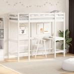 vidaXL Hoogslaper met bureau massief grenenhout wit 75x190, Huis en Inrichting, Slaapkamer | Bedden, Verzenden, Nieuw