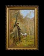 Charles Dezobry (XIX) - Berger et ses moutons, Antiek en Kunst