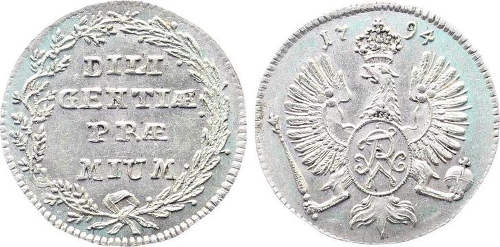 Duitsland Medaille 1794 Brandenburg-franken, Schulpraemie..., Postzegels en Munten, Penningen en Medailles, Verzenden