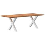 vidaXL Eettafel rechthoekig 220x100x74 cm massief eikenhout, Huis en Inrichting, Verzenden, Nieuw