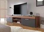 TV-Meubel Slim - Grijs - Eiken - 200 cm - TVKast - Modern, Nieuw, Overige materialen, 25 tot 50 cm, 200 cm of meer