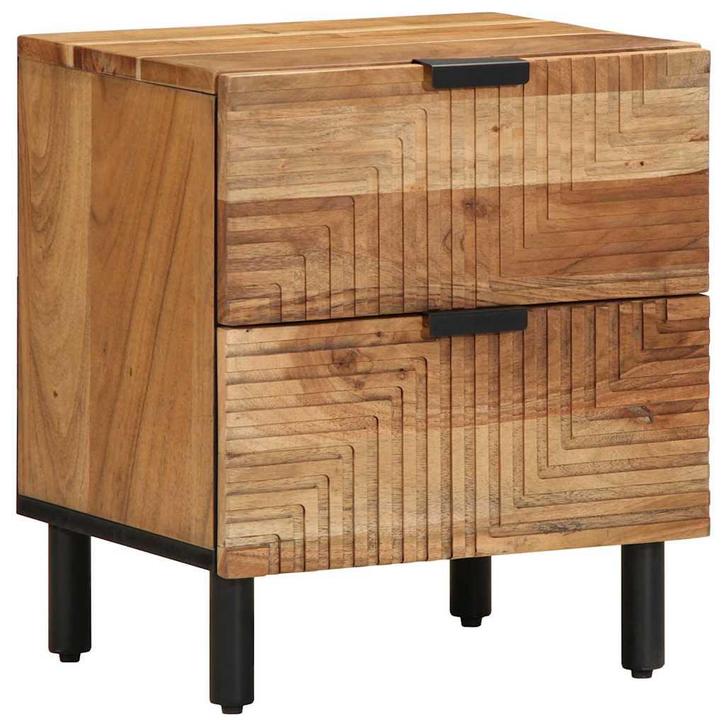 vidaXL Nachtkastje 40x33x46 cm Massief hout Acacia, Huis en Inrichting, Slaapkamer | Nachtkastjes, Nieuw, Verzenden