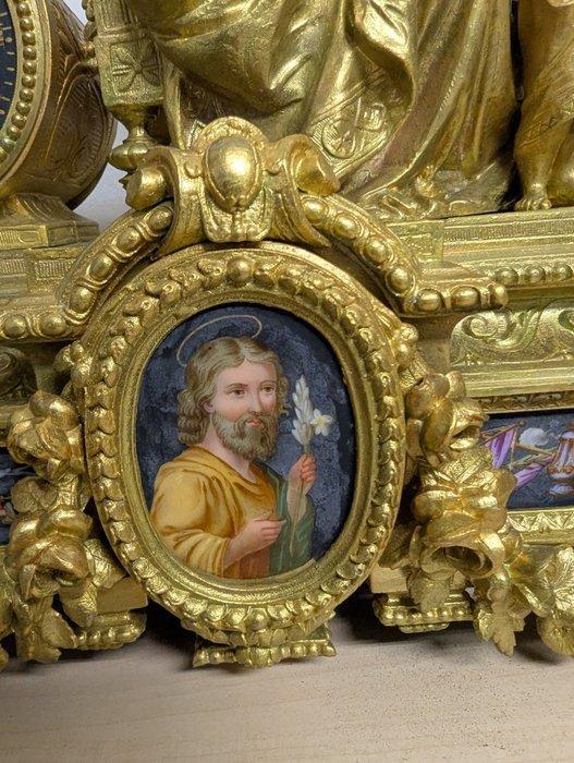 Pendule religieuse - En alliage, Laiton - 1850-1900, Antiquités & Art, Antiquités | Horloges