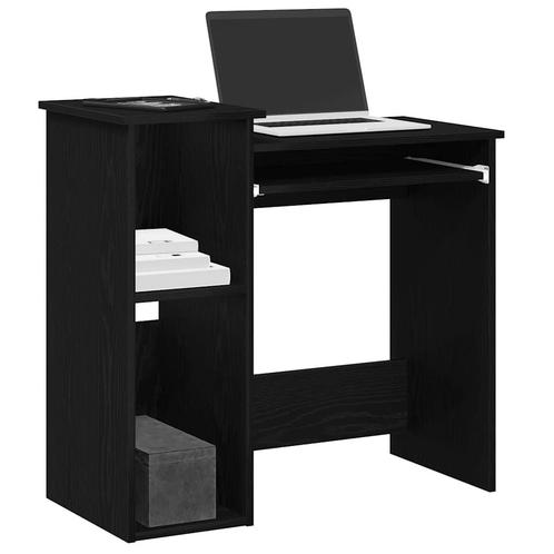 vidaXL Bureau met schappen 84x40x78 cm bewerkt hout zwart, Huis en Inrichting, Bureaus, Nieuw, Verzenden