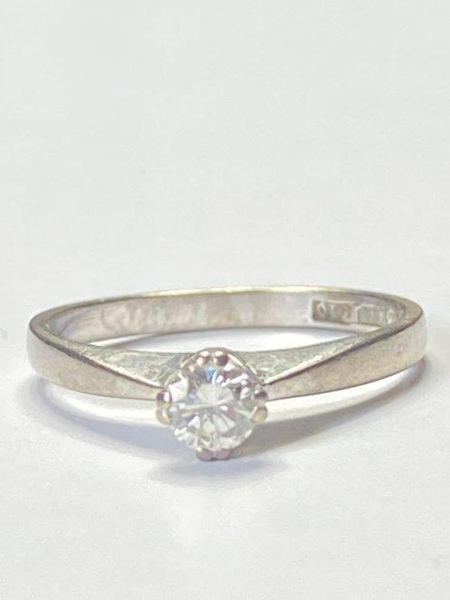 Zonder Minimumprijs - Ring - 18 karaat Witgoud Diamant, Handtassen en Accessoires, Ringen