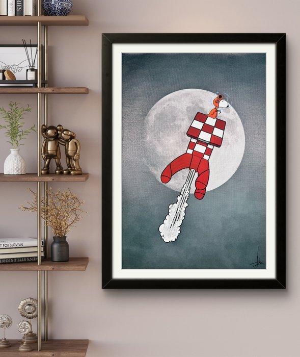 Alèze (1974) - On the way to the moon, Antiek en Kunst, Kunst | Schilderijen | Modern