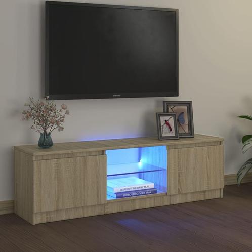 vidaXL Tv-meubel met LED-verlichting 120x30x35,5 cm sonoma, Huis en Inrichting, Kasten |Televisiemeubels, Nieuw, Verzenden