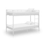 vidaXL Lit superposé Blanc Métal 90x200 cm