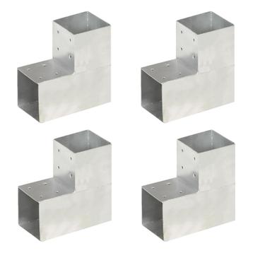 vidaXL Paalverbindingen 4 st L-vorm 101x101 mm, Tuin en Terras, Palen, Balken en Planken, Verzenden, Nieuw