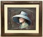 Mario Russo (1925-2000) - Attrice con Cappello, Antiek en Kunst, Kunst | Schilderijen | Klassiek