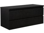 Wastafelkast Angela 120 x 48 cm Zwart Hout Wastafelmeubel, Verzenden, Nieuw