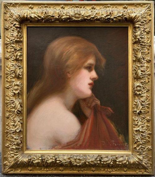 Henri Stanislas Rouart (1833-1912) - Langhaarige Schönheit, Antiek en Kunst, Kunst | Schilderijen | Klassiek