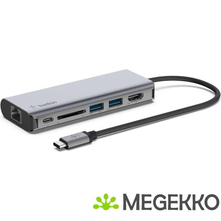 Belkin AVC008BTSGY USB-C 6-in-1 Hub, Computers en Software, Overige Computers en Software, Nieuw, Verzenden