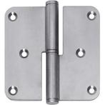 Intersteel Paumelle DIN rechts afgerond 3,5x3,5 rvs, Nieuw, Overige materialen, Klink of Kruk