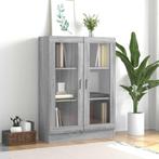 vidaXL Vitrinekast 82,5x30,5x115 cm bewerkt hout grijs, Huis en Inrichting, Kasten | Boekenkasten, Verzenden, Nieuw