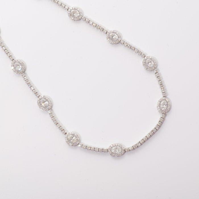 Collier - 14 carats Or blanc - 10.63ct. tw. Diamant, Handtassen en Accessoires, Kettingen