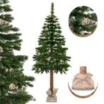 Kunstkerstboom - 180 cm - met houten stam en dennenappels, Diversen, Kerst, Nieuw, Ophalen of Verzenden