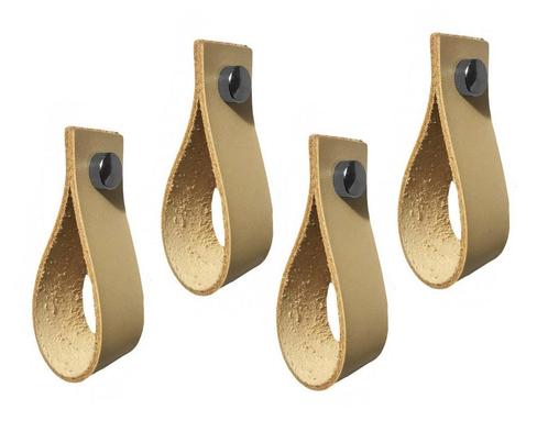 Set van 4 leren handgrepen, lussen, voor meubels, naturel, Doe-het-zelf en Bouw, Gereedschap | Overige machines, Nieuw, Verzenden