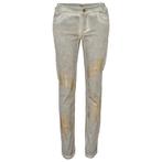 Jeff • grijs groene jeans met gouden strepen • 36, Kleding | Dames, Verzenden, Jeff, Nieuw, Maat 36 (S)