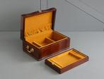 Sieradendoos - Hout, Velvet, Messing - Uitneembaar