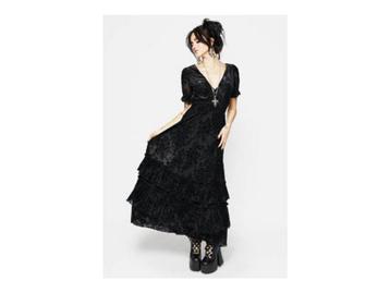 Disturbia Lilias Devoré Tiered Maxi Dress UK10, Verzenden