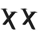 vidaXL Salontafelpoten 2 st X-vormig 60x(30-31) cm staal, Huis en Inrichting, Tafelonderdelen, Verzenden, Nieuw