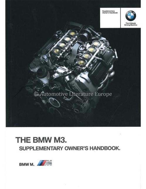 2012 BMW M3 INSTRUCTIEBOEKJE BIJLAGE ENGELS, Autos : Divers, Modes d'emploi & Notices d'utilisation