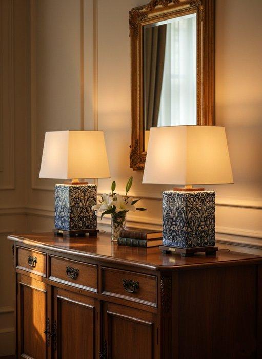 Ralph Lauren Home - Tafellamp (2) - Porselein, Hout -, Antiquités & Art, Curiosités & Brocante