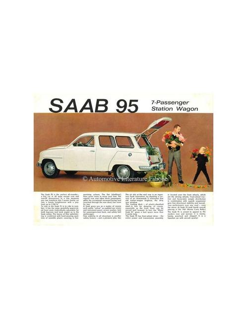 1962 SAAB 95 BROCHURE ENGELS (USA), Boeken, Auto's | Folders en Tijdschriften