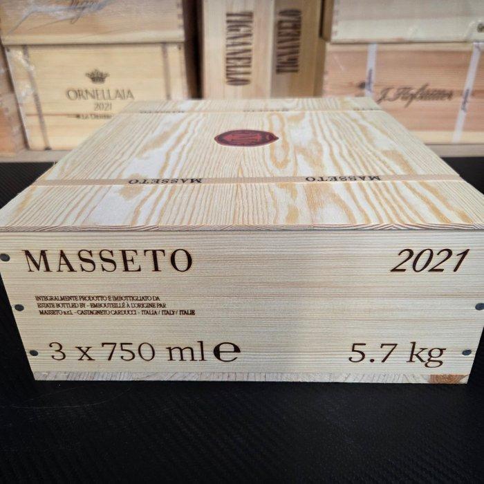 2021 Masseto - Toscane IGT - 3 Flessen (0.75 liter), Verzamelen, Wijnen