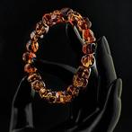 Diep Cognac Amber Armband – Gepolijste Fossielkralen,, Verzamelen