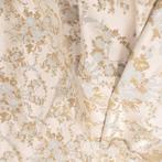 BA109 - Tissu damassé italien rare – ivoire et or - Tissu