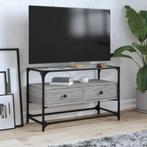 vidaXL Tv-meubel met glazen blad 80x35x51 cm bewerkt hout, Huis en Inrichting, Kasten |Televisiemeubels, Verzenden, Nieuw