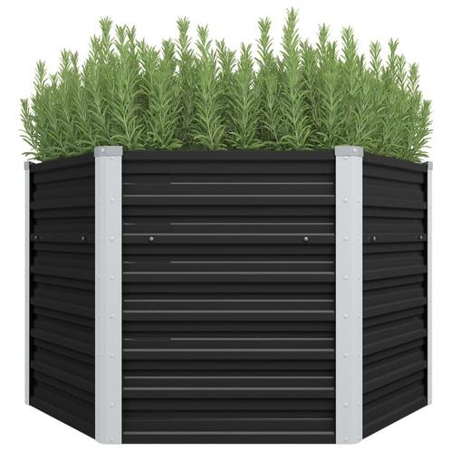 vidaXL Plantenbak verhoogd 129x129x77cm gegalvaniseerd staal, Tuin en Terras, Bloempotten, Nieuw, Verzenden