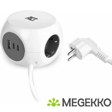 ACT Stekkerdoos kubus met 3 type F stopcontacten. 30W Power