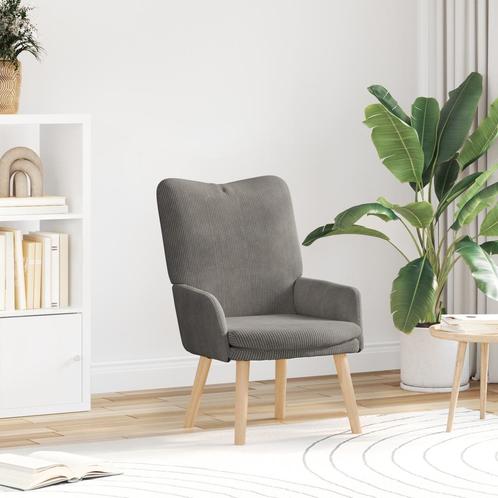 vidaXL Relaxstoel Lichtgrijs Corduroy Stof, Huis en Inrichting, Fauteuils, Nieuw, Verzenden
