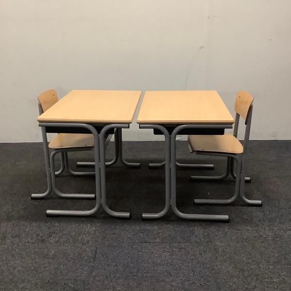 complete schoolset Galvanitas 11 stuks tafels + stoelen, Huis en Inrichting, Stoelen, Grijs, Gebruikt, Vijf, Zes of meer stoelen