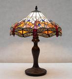 Lamp - Tiffany style - dragonfly - Messing, Glas, Antiek en Kunst