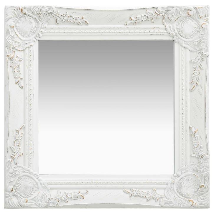 vidaXL Wandspiegel barok stijl 40x40 cm wit, Maison & Meubles, Accessoires pour la Maison | Miroirs, Envoi