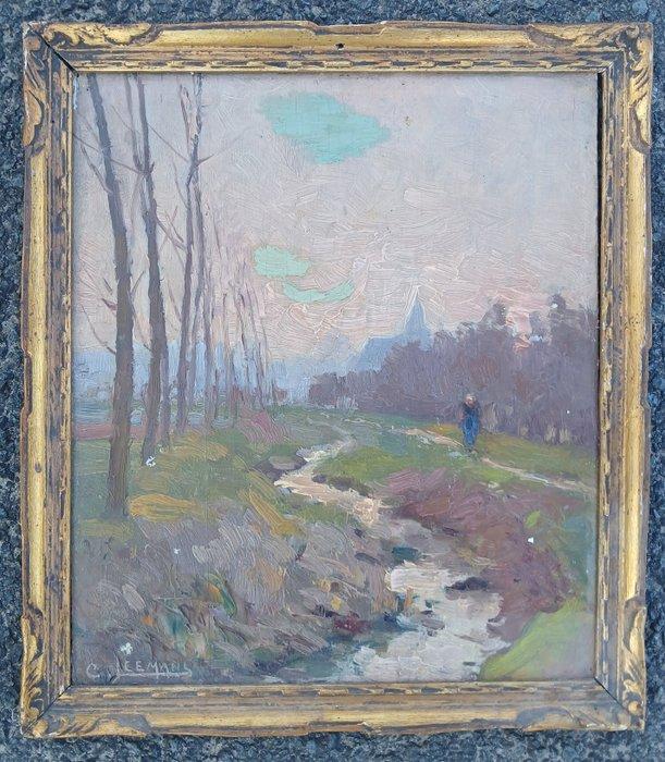 Constant Leemans (1871-1945) - Avondlandschap - omgeving van, Antiquités & Art, Art | Peinture | Classique