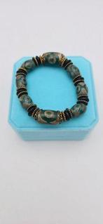 Magnifique bracelet tibétain Dzi en ivoire de tigre -