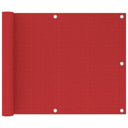vidaXL Balkonscherm 75x600 cm HDPE rood, Tuin en Terras, Parasols, Nieuw, Verzenden