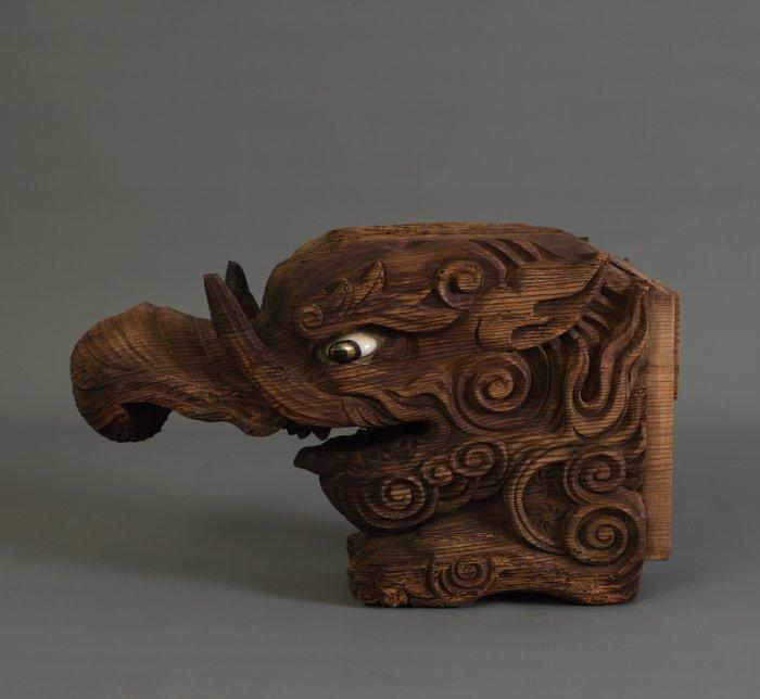 Tempelversiering  (kibana) van een baku  - Hout, Keyaki, Antiek en Kunst, Antiek | Overige Antiek