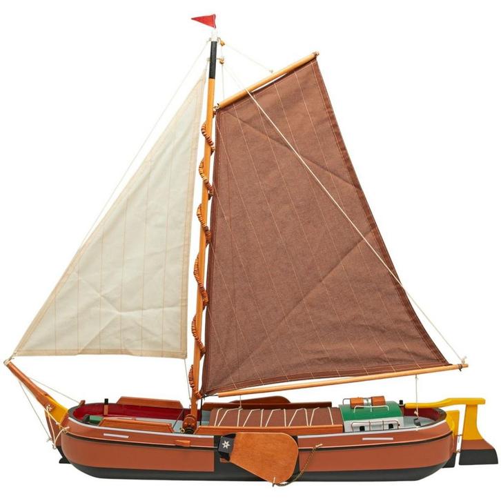 Skutsje Model 74cm Bruin, Hobby en Vrije tijd, Modelbouw | Boten en Schepen, Nieuw, Ophalen of Verzenden