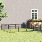 vidaXL Hondenkennel 12 m² staal zwart, Verzenden