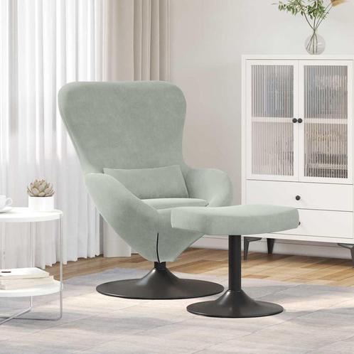 vidaXL Eivormige stoel 2 pcs Lichtgrijs 63 x 73 x 90 cm, Huis en Inrichting, Fauteuils, Nieuw, Verzenden