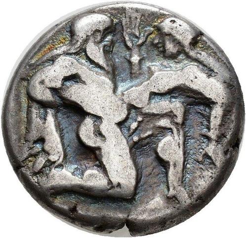 Oud-Grieks Zilver Thassos. Staatsman. (463-411 v.Chr.) -, Antiek en Kunst, Antiek | Overige Antiek
