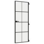 Zwarte Glazen Binnendeur 76cm - | Tweede Kansje!, Doe-het-zelf en Bouw, Deuren en Vliegenramen, Minder dan 80 cm, Verzenden, Binnendeur